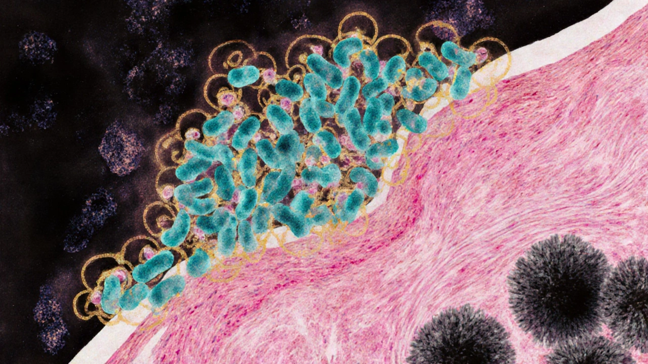Mikroskopický pohled na zdravé laktobacily ochraňující pochvu před plísněmi.