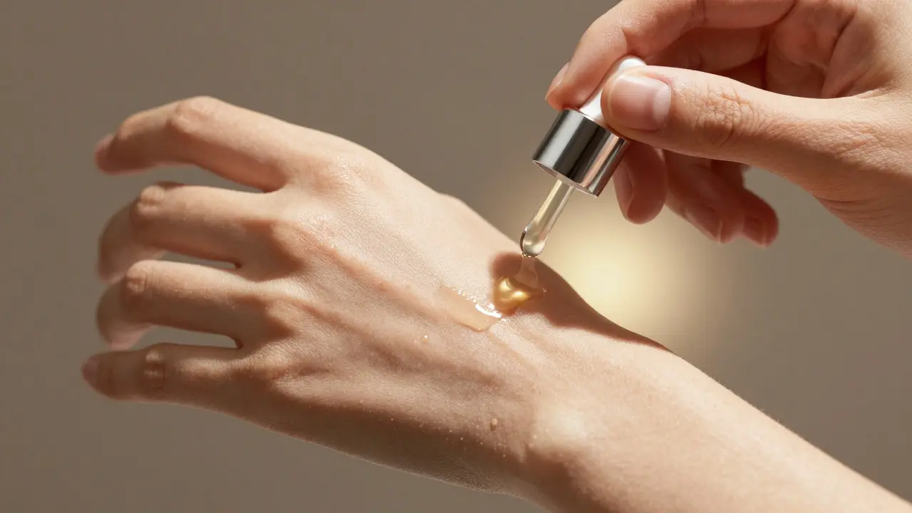 Kontrast mezi špatným a správným používáním oleje na pleť.