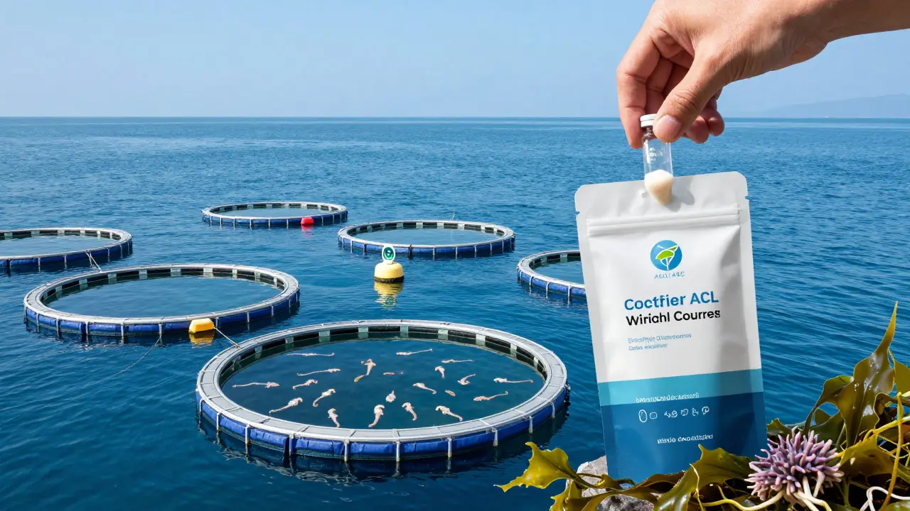 Udržitelná akvakultura mořských koníků s certifikací ASC a výrobou kolagenu.