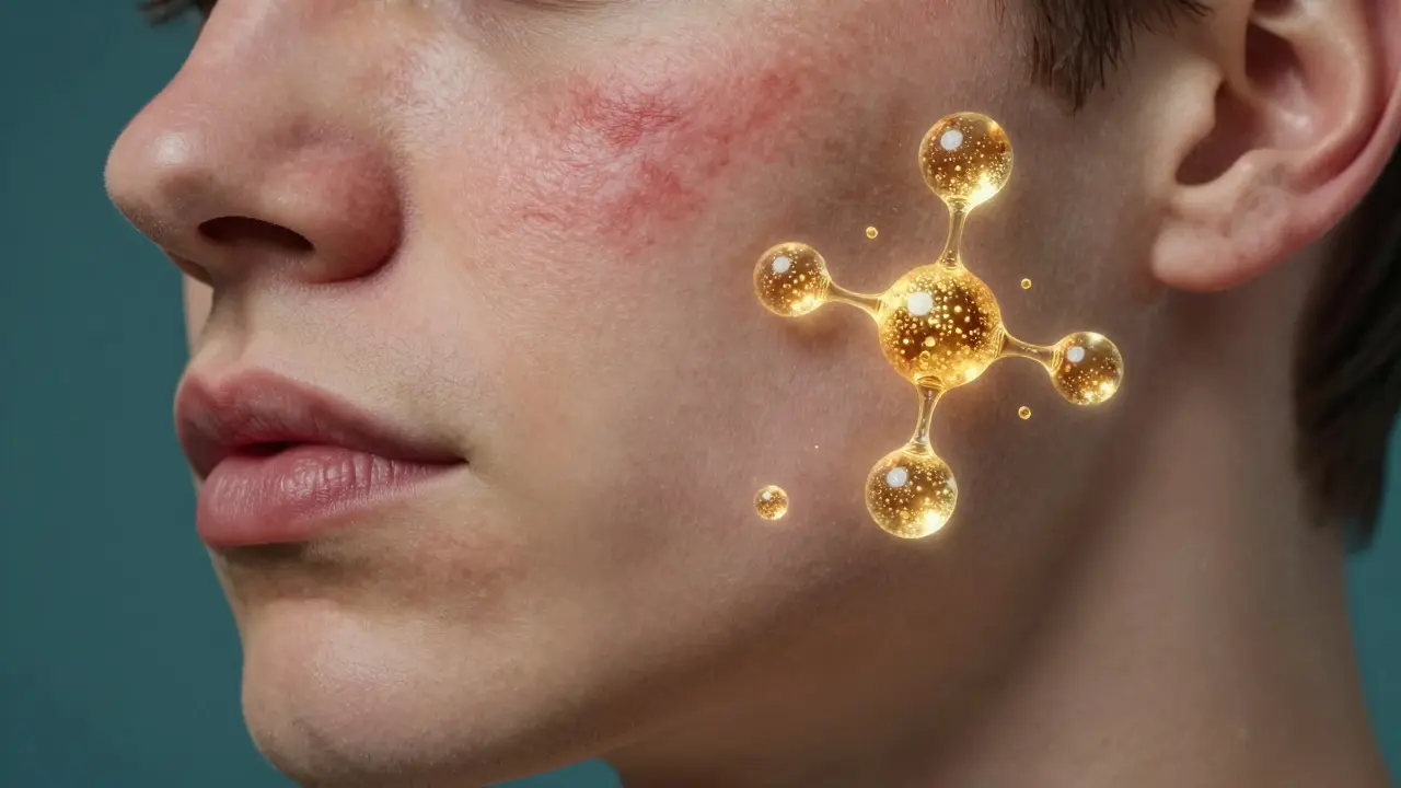 Konceptuální zobrazení regenerace pleti a tvorby kolagenu v kůži.