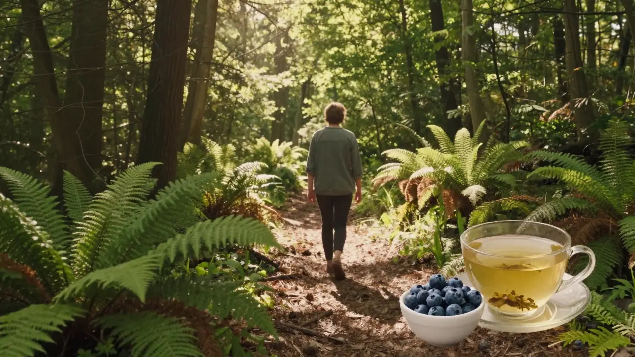 Procházka v lese a bylinkový čaj pro regeneraci organismu