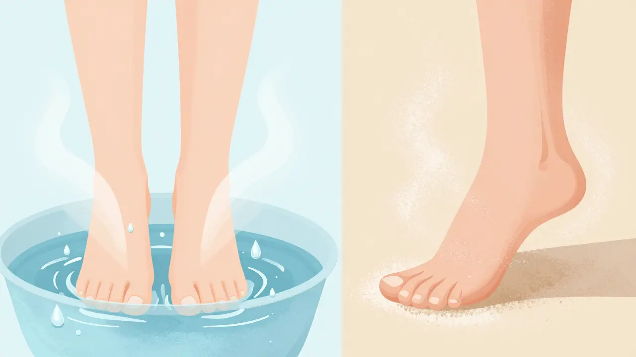Konceptuální srovnání mokré a suché pedikúry s důrazem na hygienu