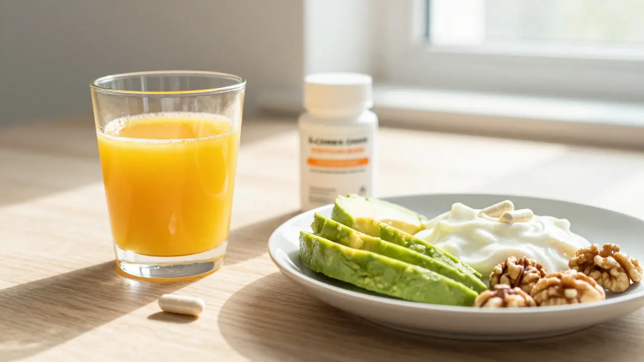 Zdravá snídaně s avokádem a jogurtem pro lepší vstřebávání tukem rozpustných vitamínů