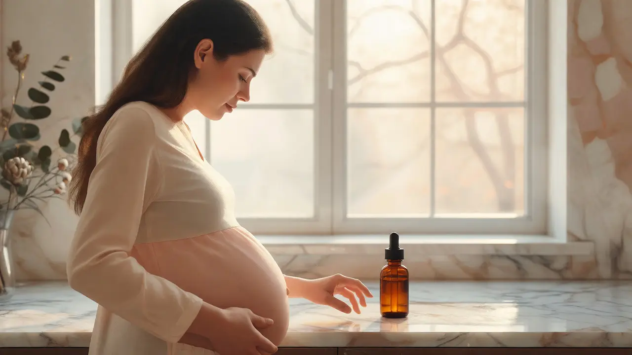 Těhotná žena váhající nad použitím kosmetiky obsahující vitamin A