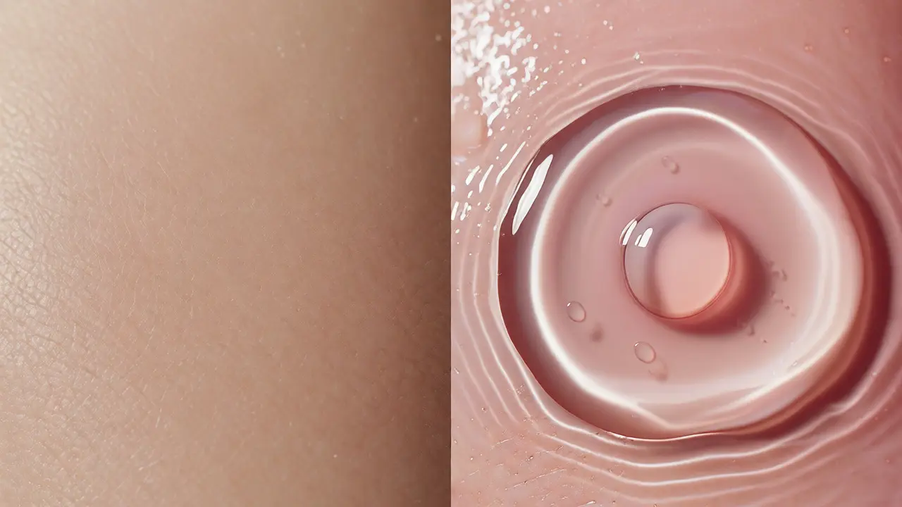 Vizualizace lepšího vstřebávání séra do navlhčené hydratační pleti